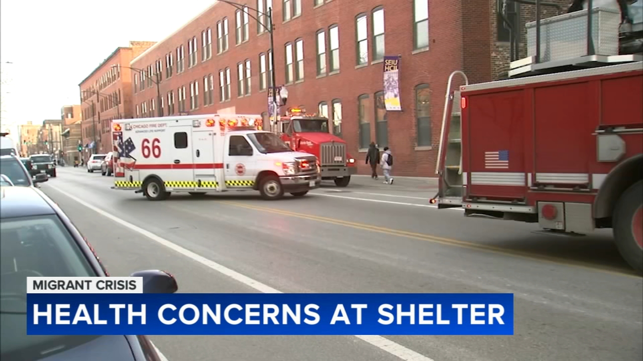 Concerns rise about Chicago migrants' health as more ambulances called to shelter