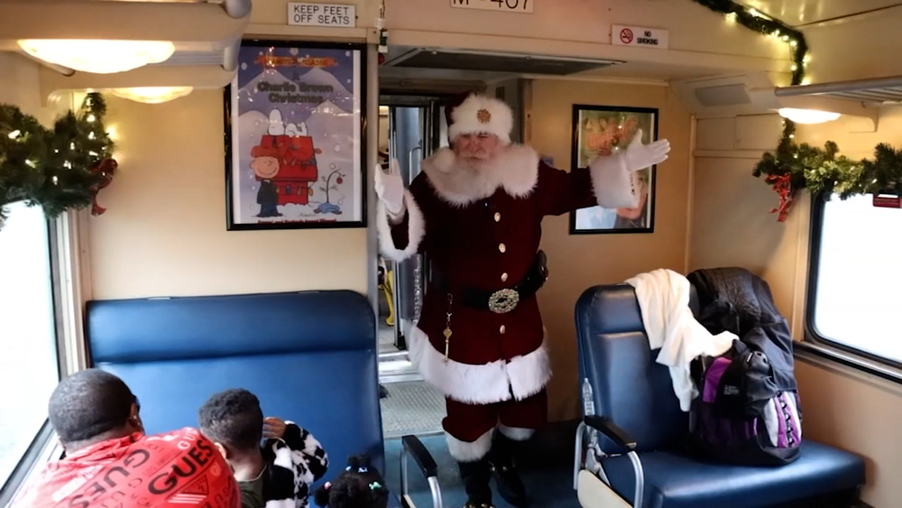 The Santa Express brings holiday cheer with a festive train trip