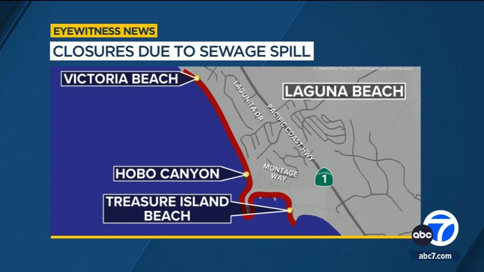 Section of Laguna Beach closed to swimming, surfing after 2,000-gallon sewage spill - Vimarsana News