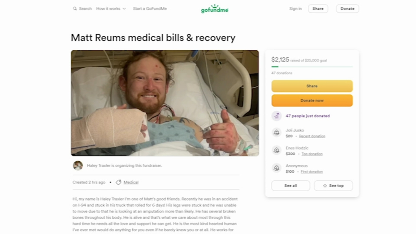 Matt Reum, Indiana: Man rescued from car crashed off I-94 near Portage recovering, Indiana State Police and Boilermakers union say - Vimarsana News