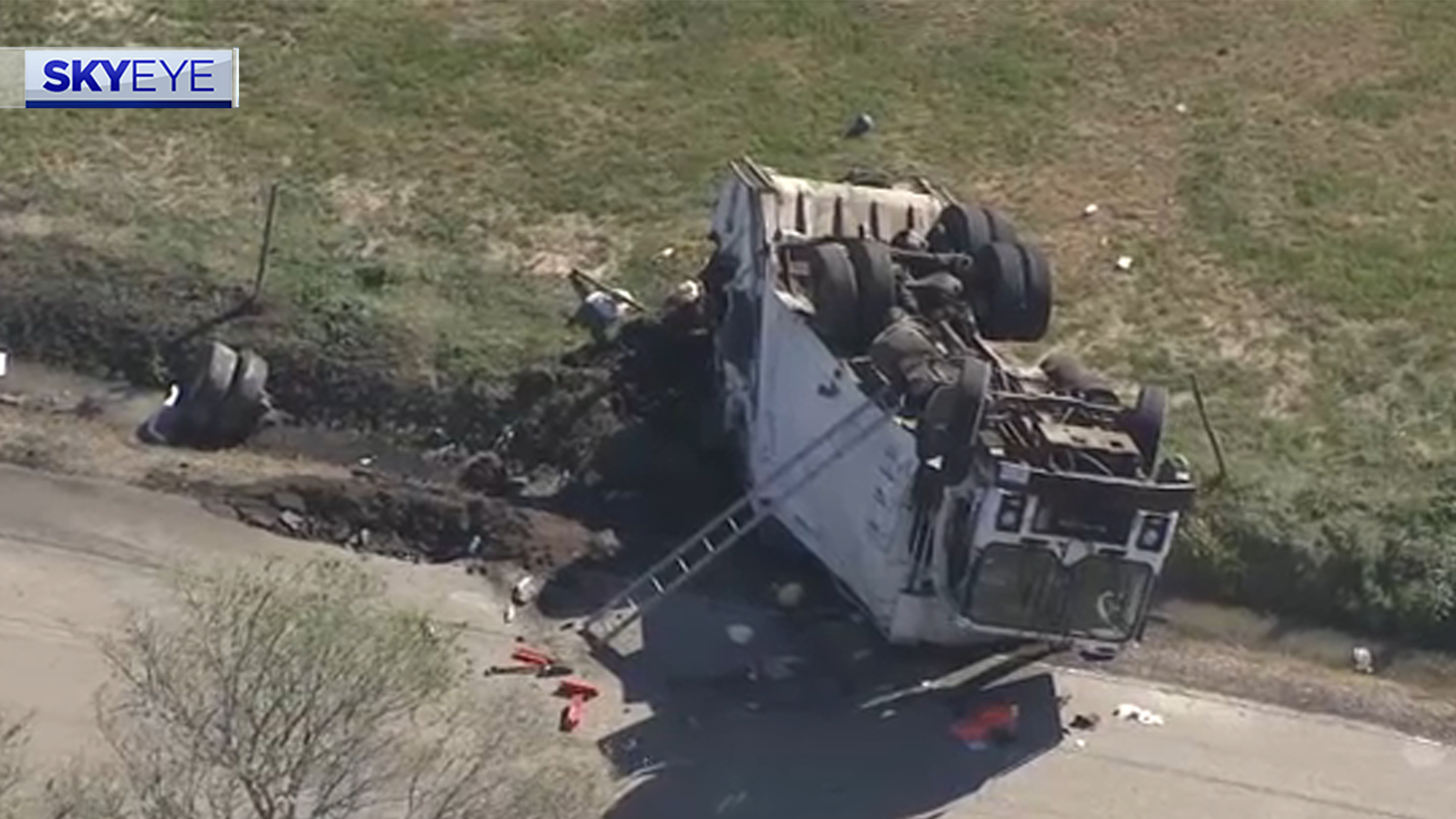 Driver flown to the hospital after garbage truck overturns, HCSO says
