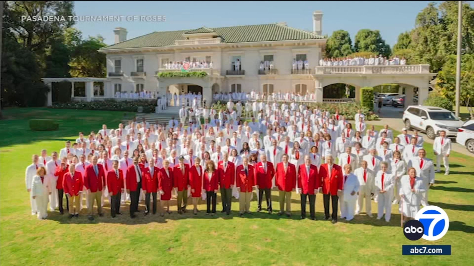 Close to 1,000 Rose Parade volunteers dubbed 'white suiters' donate ...