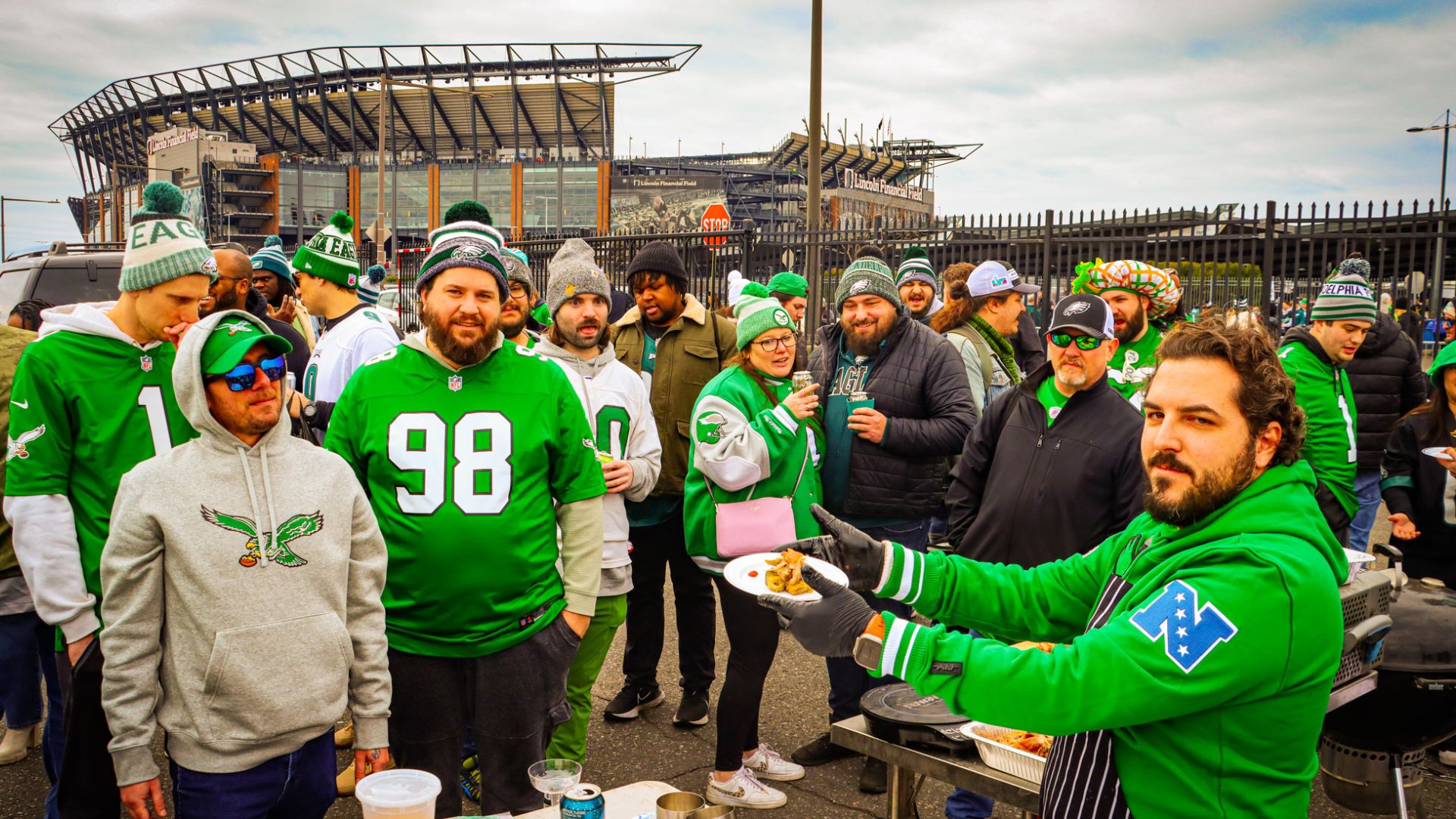 Eagles fan cooks up a unique menu with his tailgate dining
