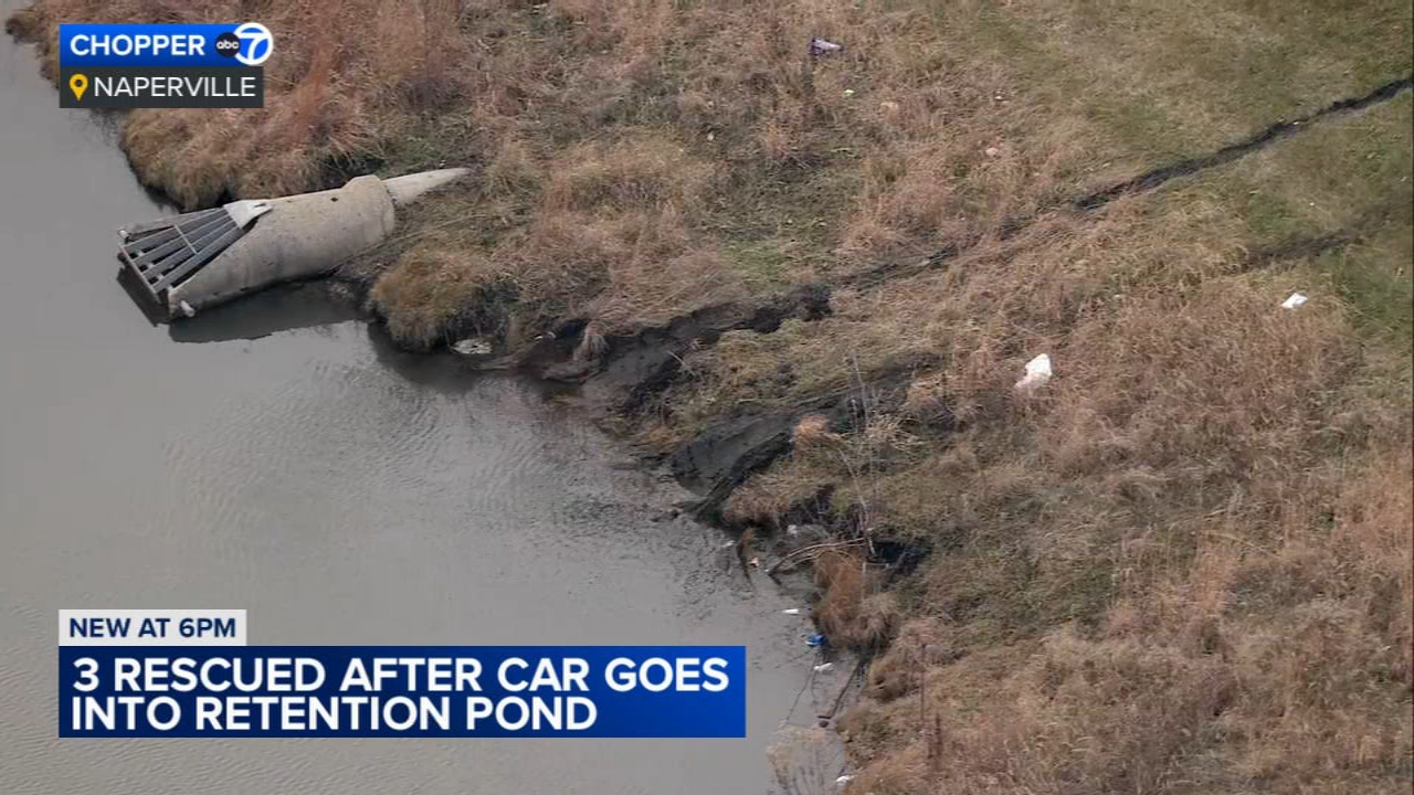 Young child among 3 rescued after car crashes into west suburban pond