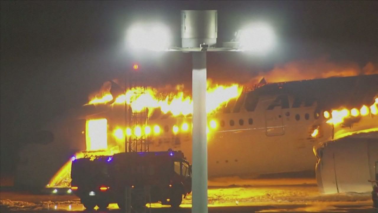 Investigation underway after fiery Japan plane crash