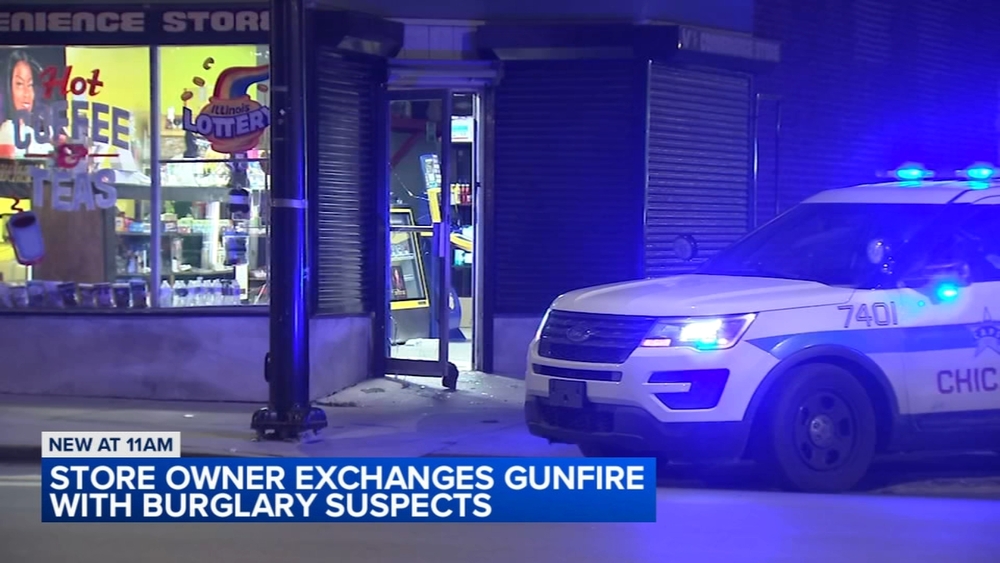 Store owner exchanges gunfire with burglary suspects on South Side