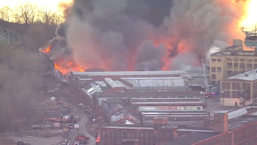 Massive fire engulfing large industrial building in Elizabeth, NJ will burn for days