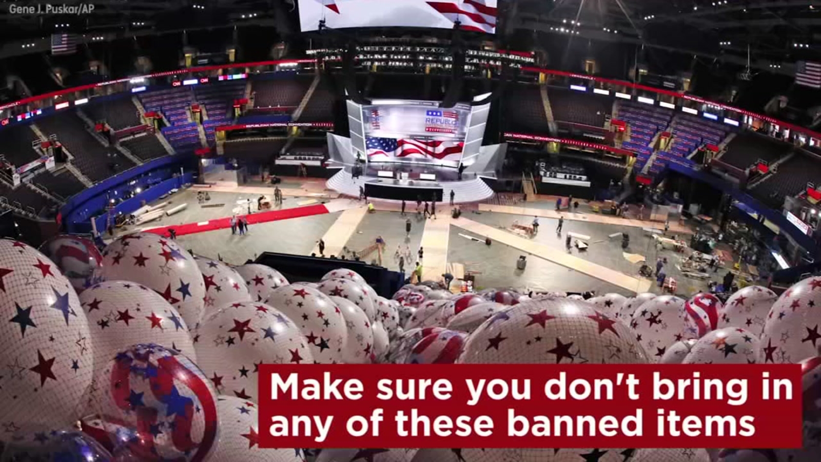 Grappling hooks, tennis balls among banned items at Republican National