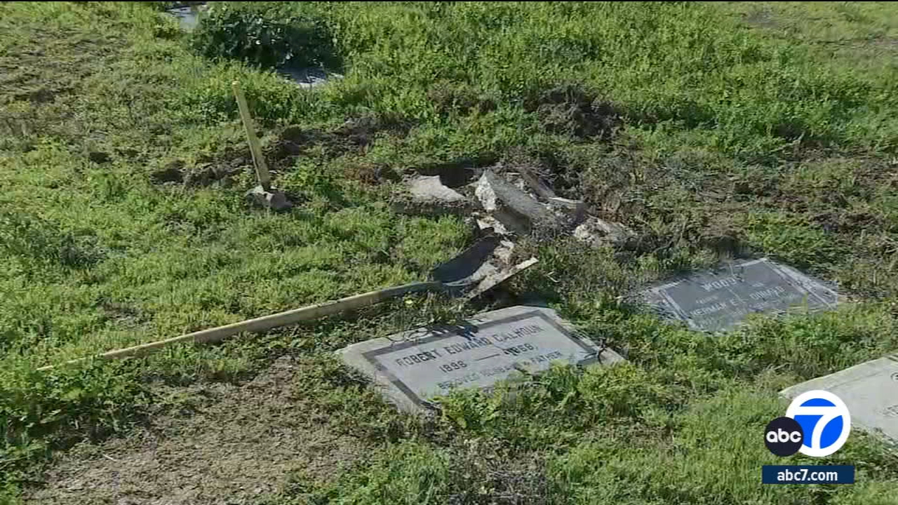 23 headstones destroyed by vandals at Compton cemetery