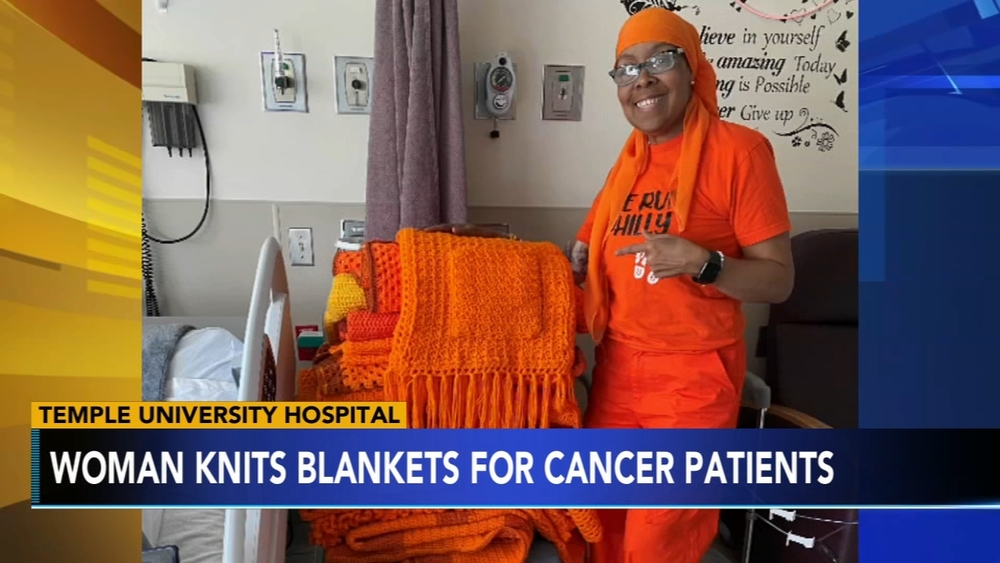 Woman knits blankets for cancer patients in Philadelphia