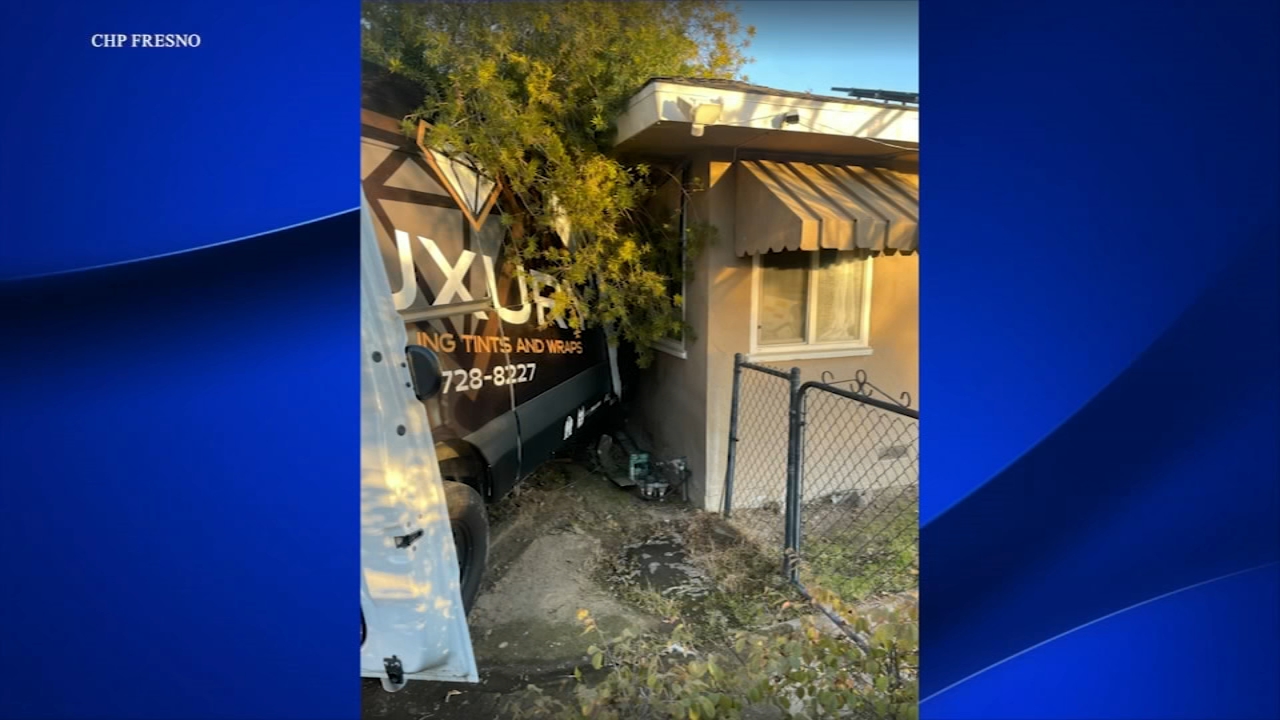 Van crashes into home in Fresno County