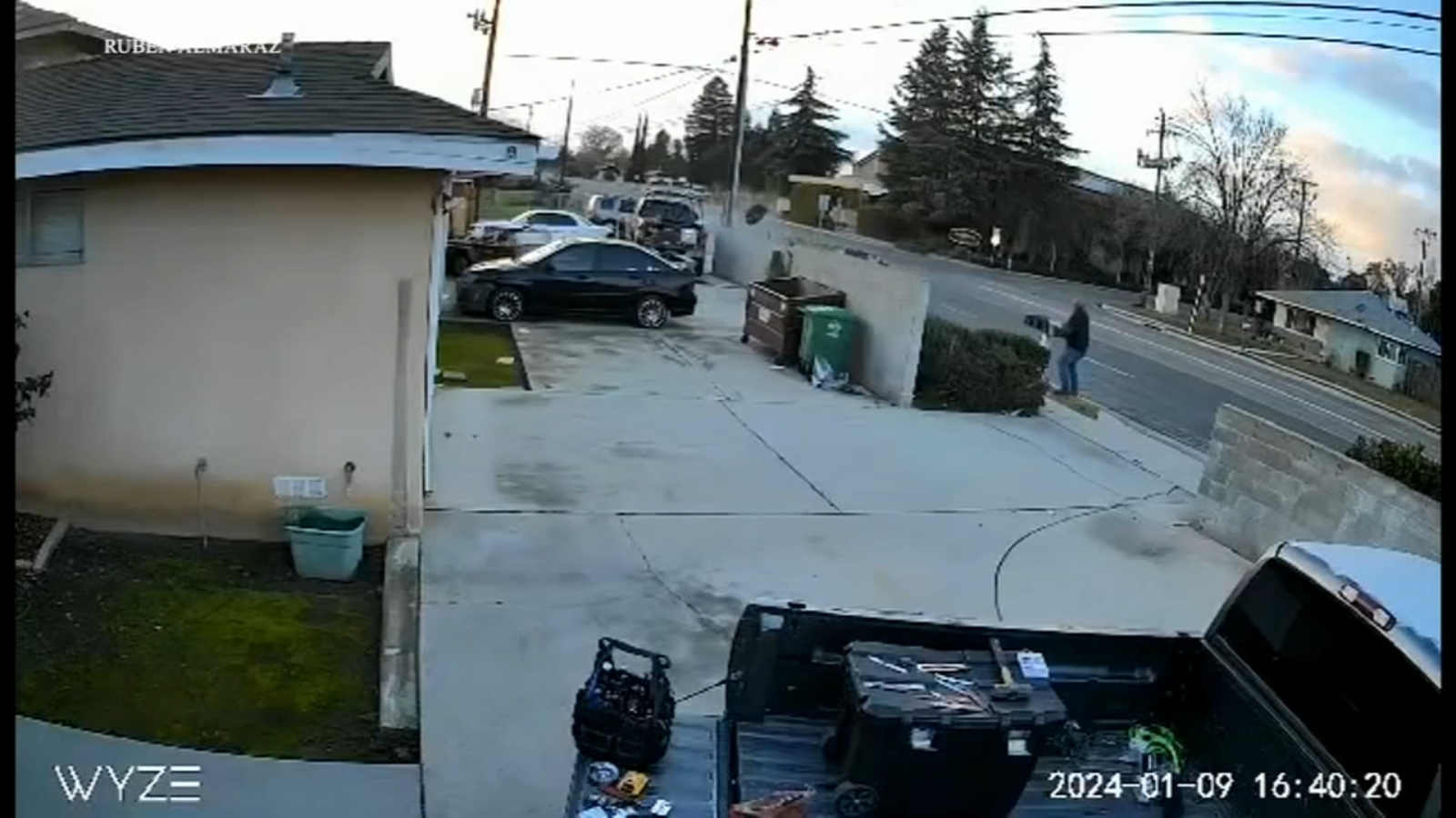 Fresno crash Man almost hit by outofcontrol car while checking mail