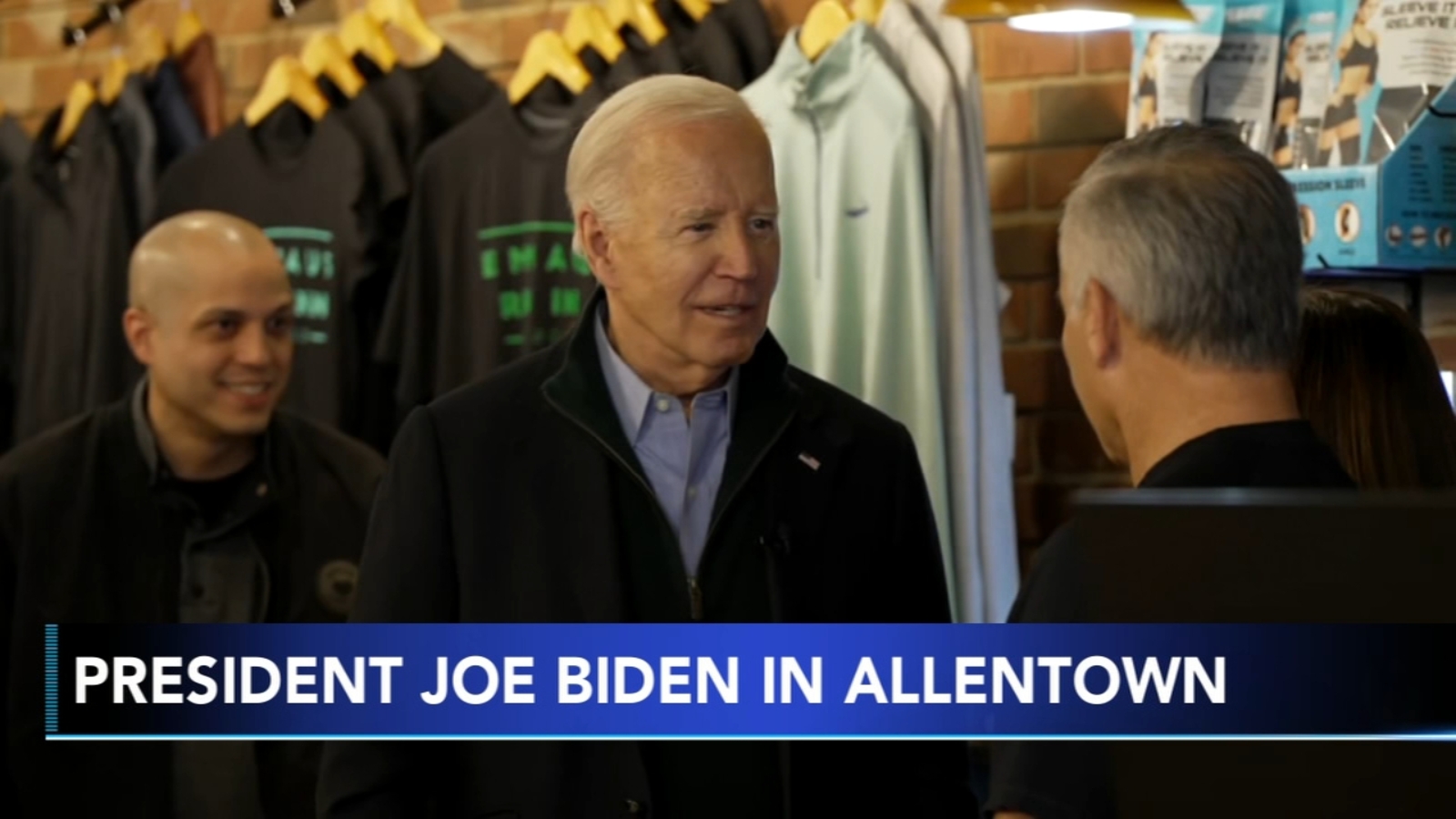 President Joe Biden stops by Allentown, Pa. stores to talk up his