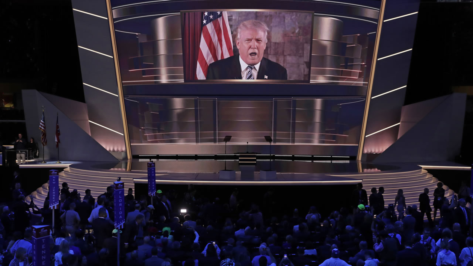 Trump Entering Rnc Donald Trump breaks tradition at RNC by appearing twice - ABC7 San ...