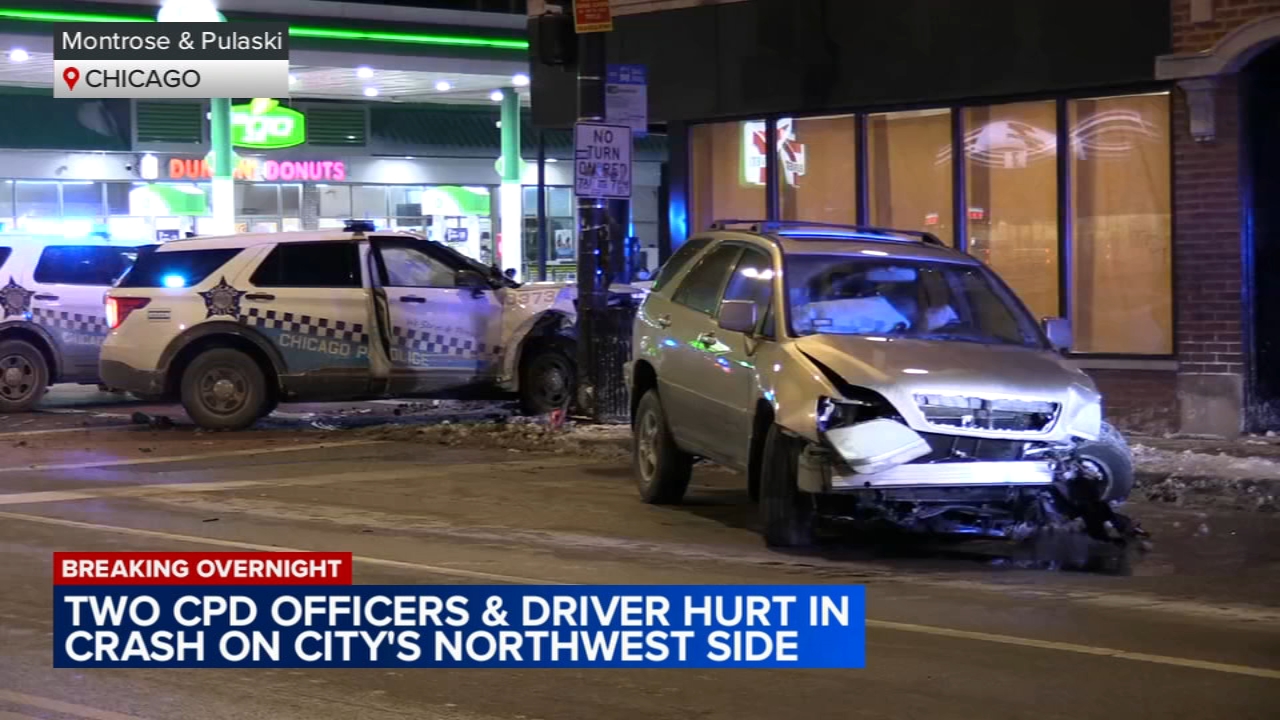 2 officers among 3 hospitalized after crash on NW Side: CPD