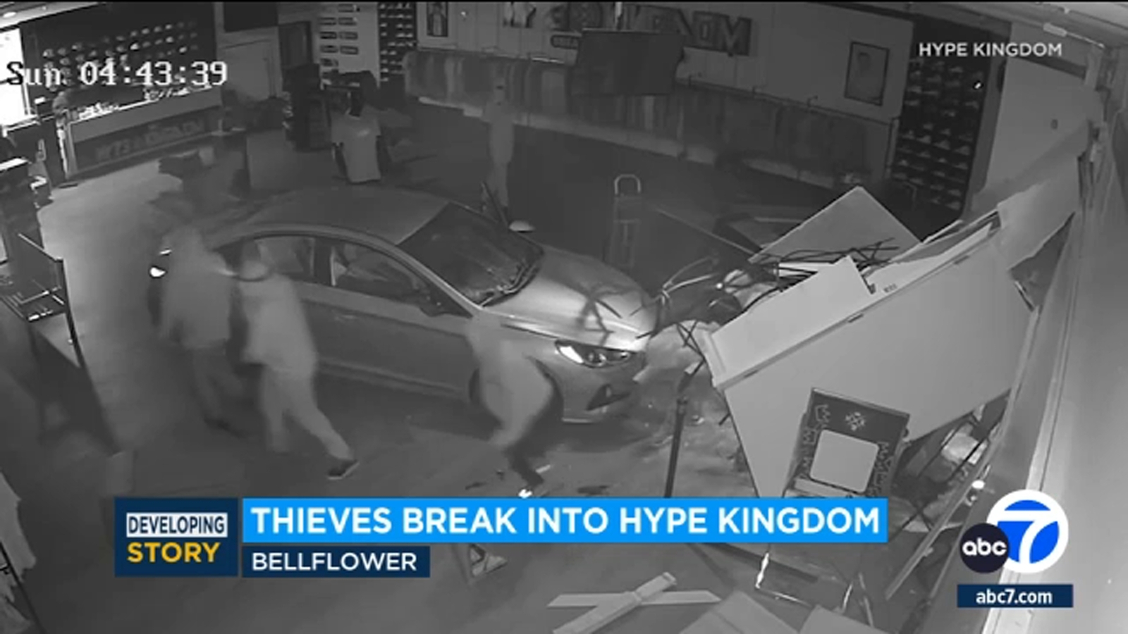 Bellflower smashandgrab involving stolen car caught on video ABC7