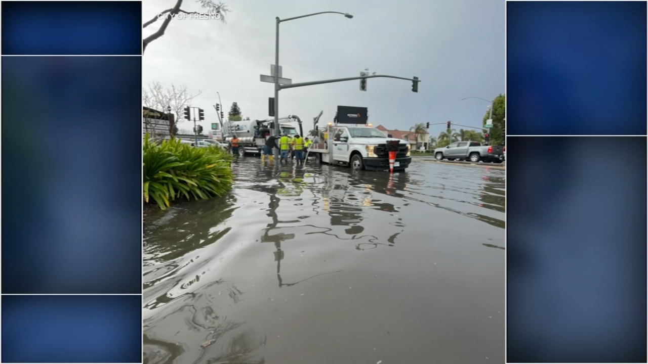 Showers bring flooding and accidents throughout Fresno