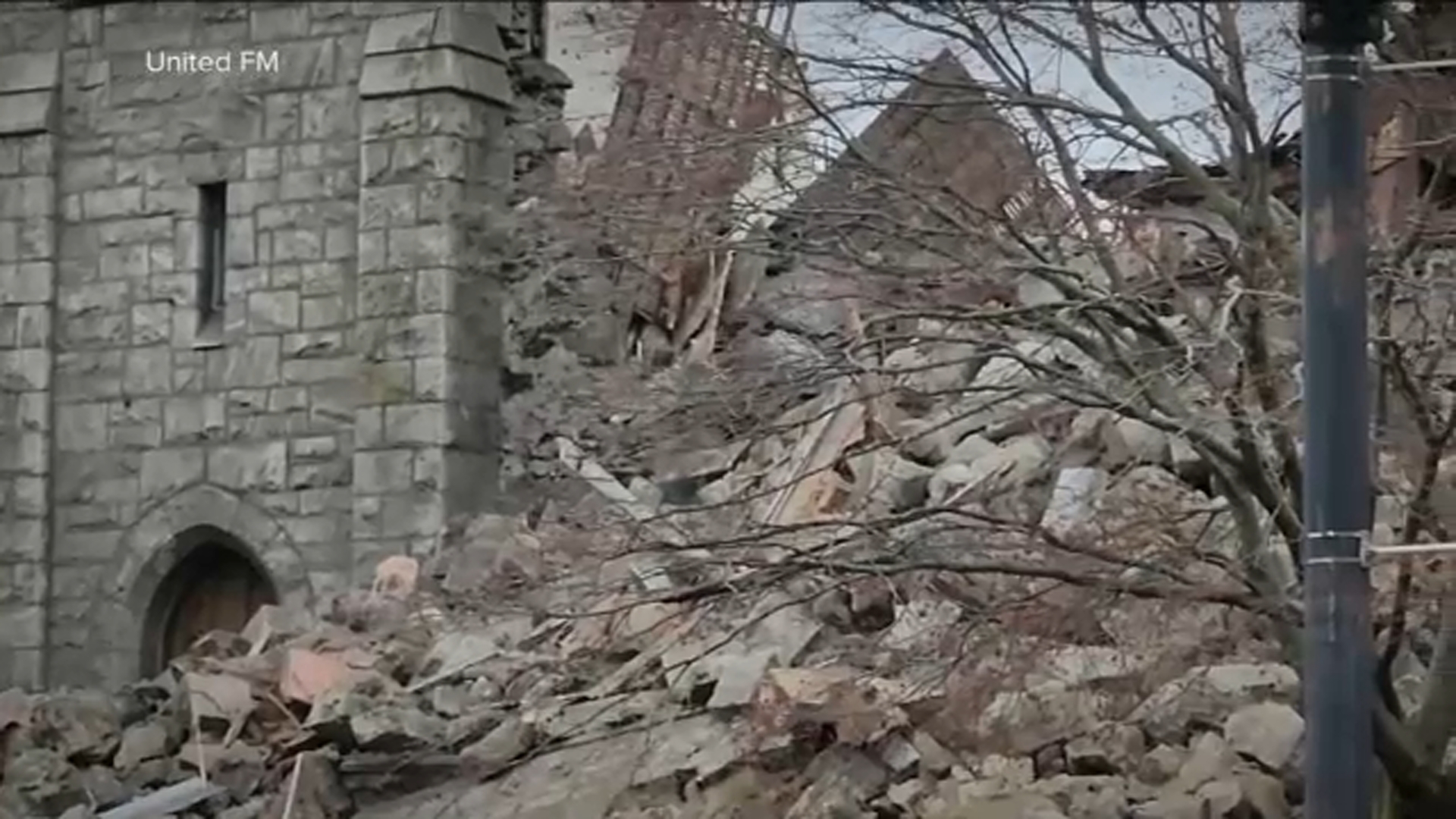 Nearly 400-year-old church reduced to rubble after sudden collapse
