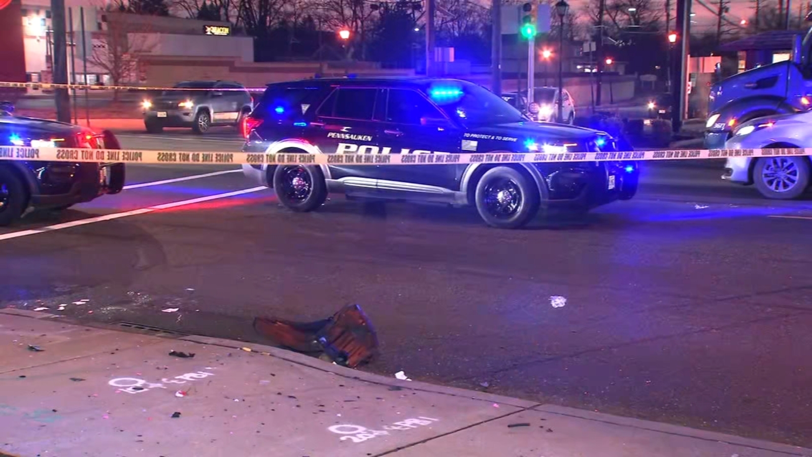 Traffic being detoured on Route 130 SB near Marlton Pike after