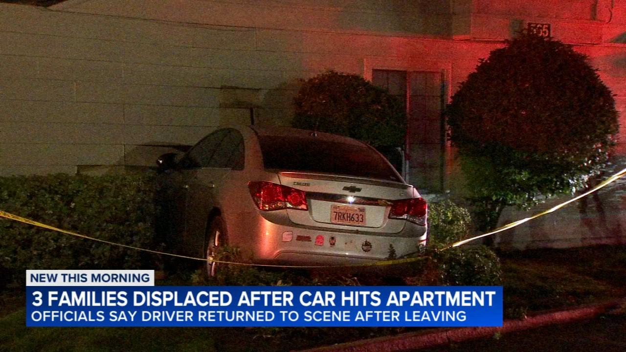 3 families displaced after car hits Northeast Fresno apartment