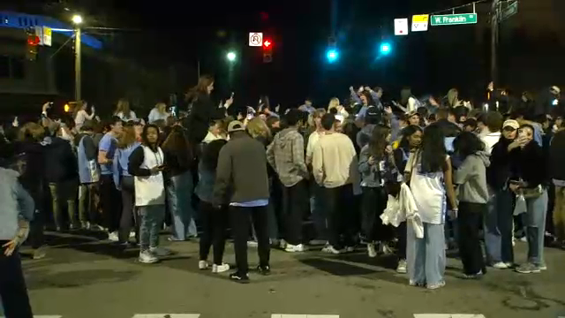 UNC fans celebrate defeat over rival Duke