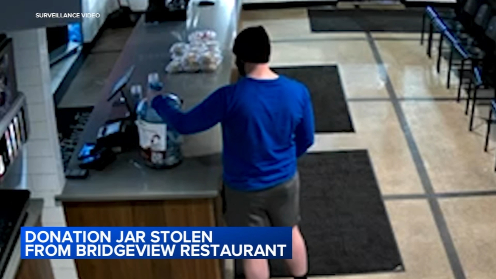 Donation jar stolen Man caught on camera stealing money meant for Gaza