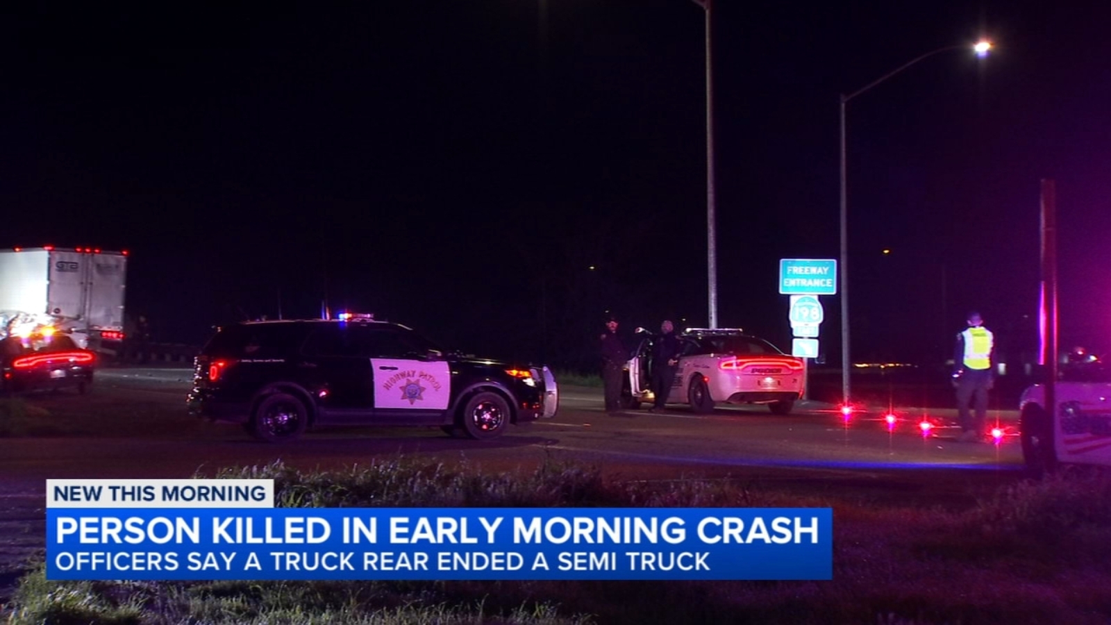 Deadly crash in Kings County, pickup rear ends semitruck ABC30 Fresno