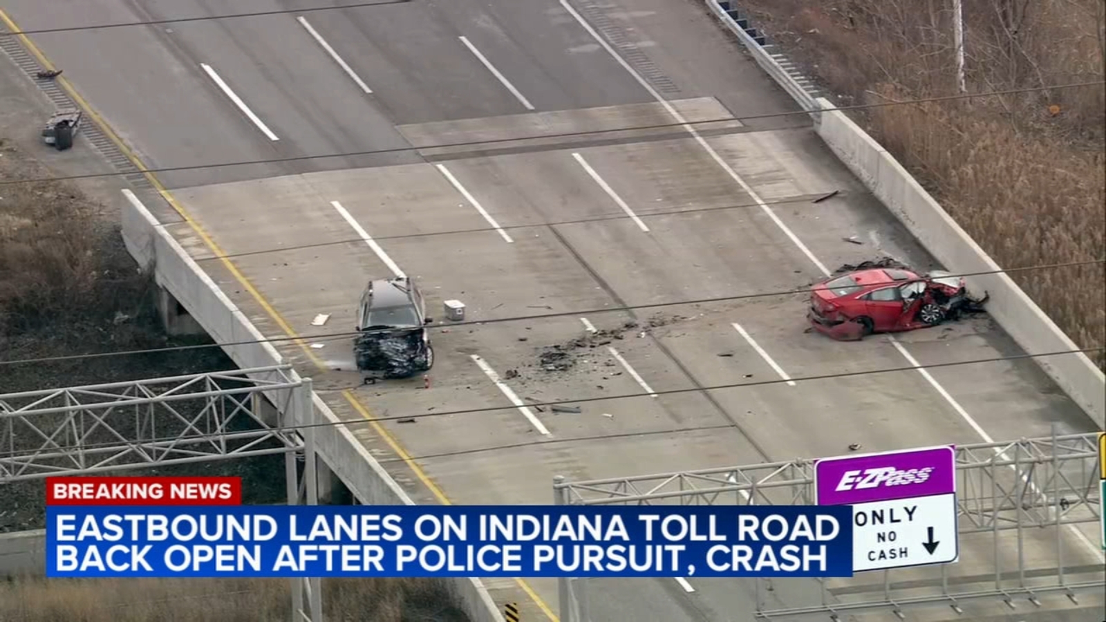 I90 Indiana toll road traffic Lake County police pursuit of stolen