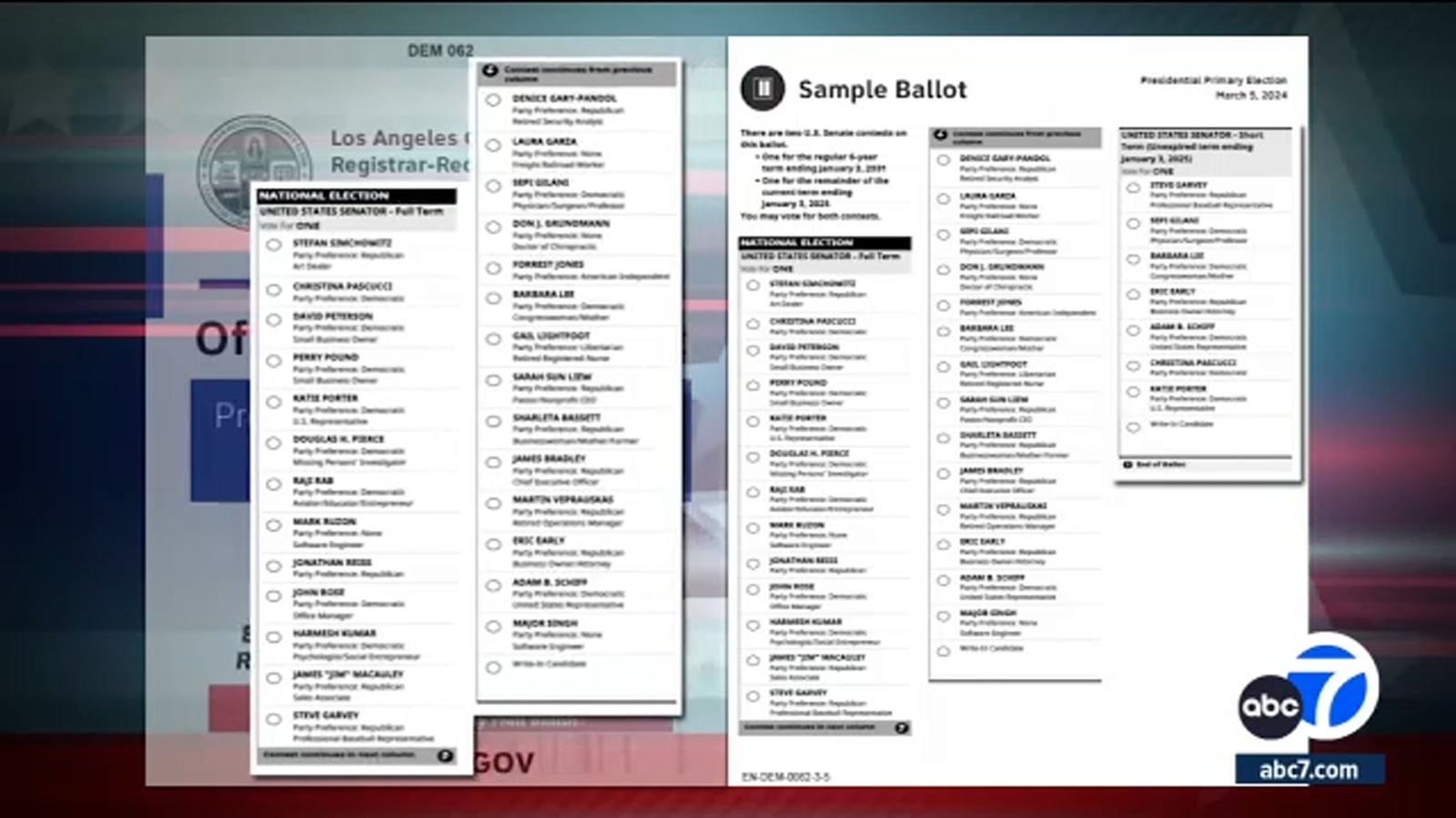 Why are California voters being asked to vote twice in race for US Senate? Here's what you need to know - ABC7 Los Angeles