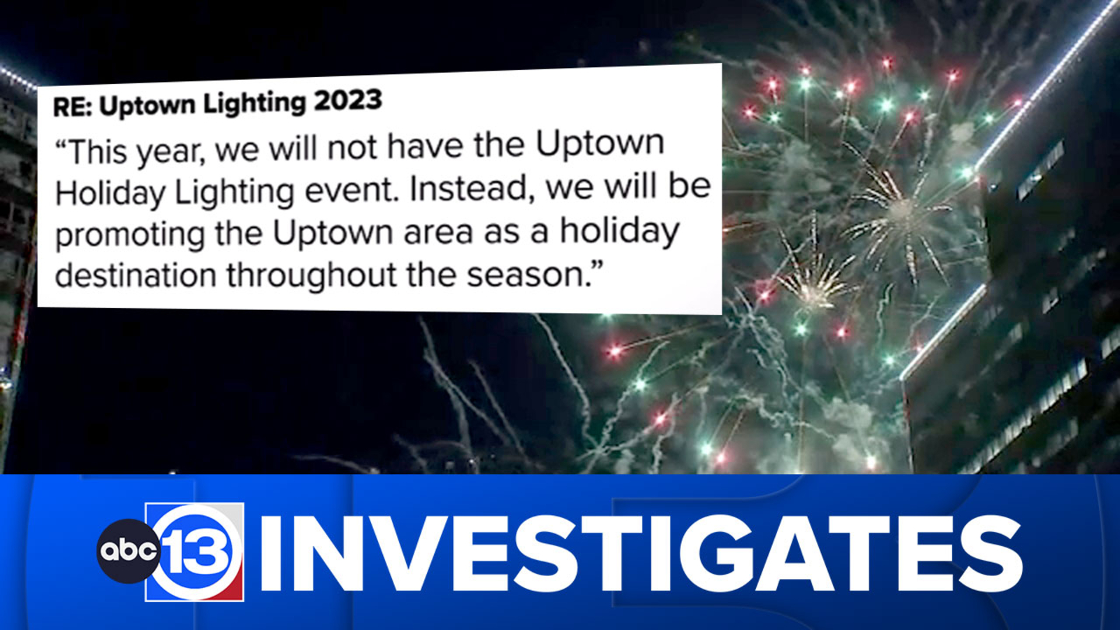 Uptown Holiday Lighting canceled over 'financial decision,' according to the district - Vimarsana News