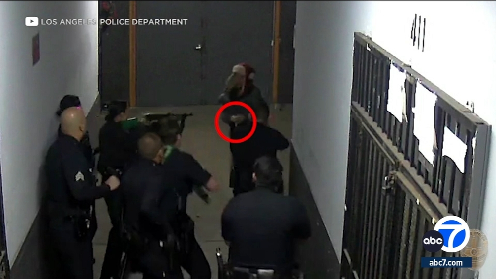 LAPD releases video of fatal shooting of man holding plastic fork