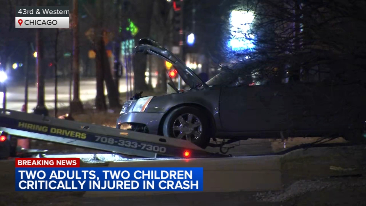 4 critically injured in car crash near West 43rd Street and