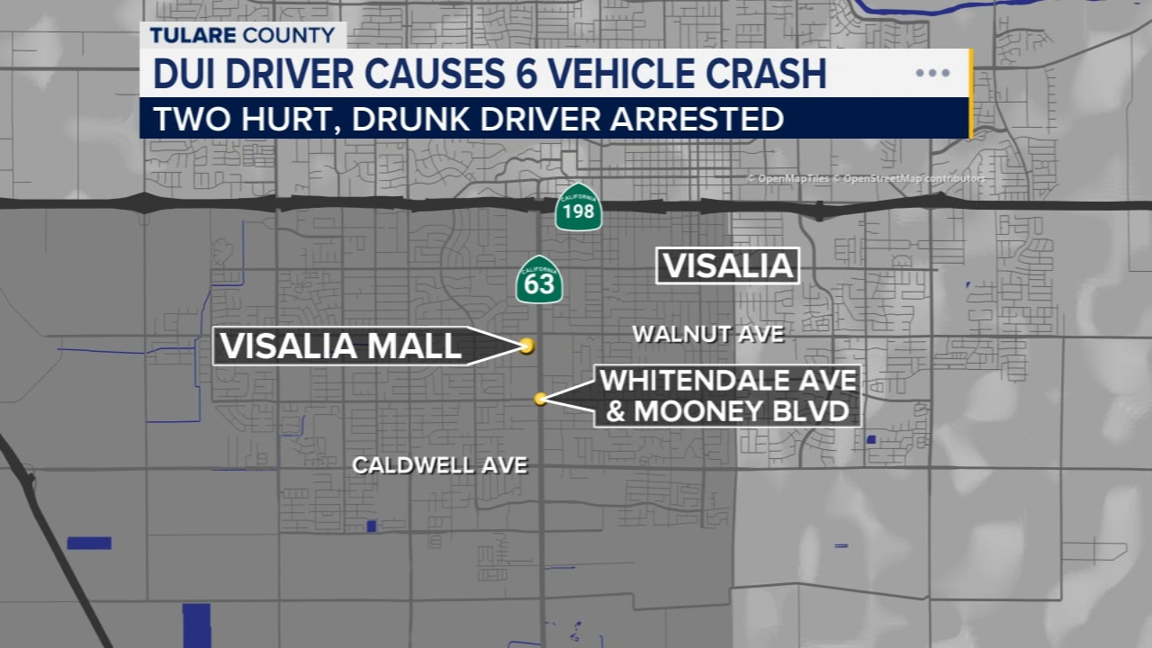 Drunk driver arrested after allegedly causing 6-car pileup in Visalia