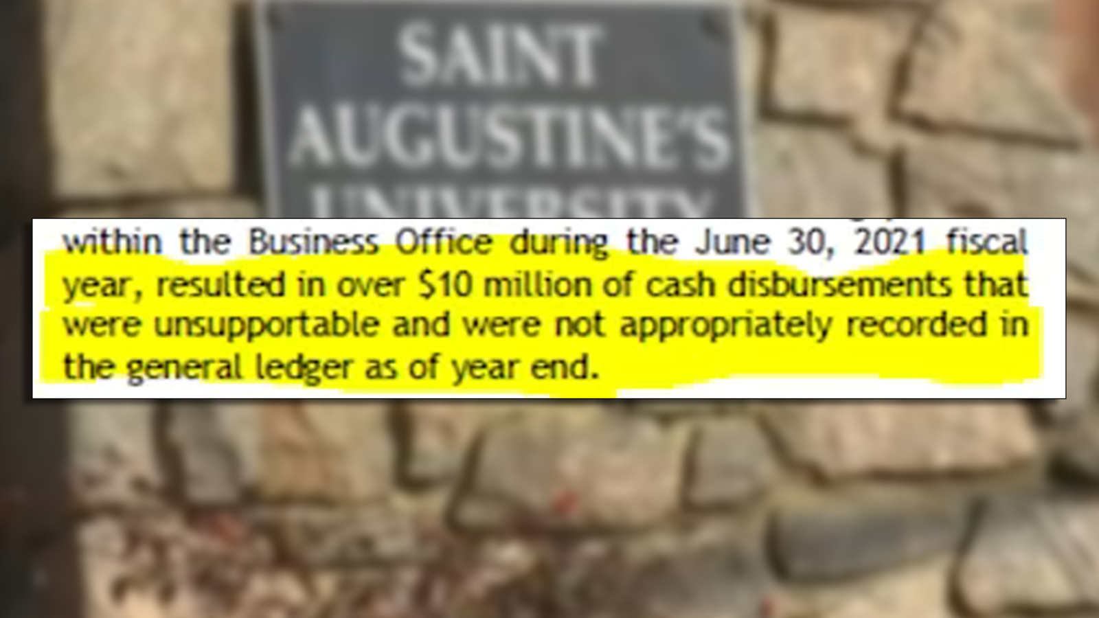 Unsupportable funds: $10M missing from Saint Augustine's financial records, new audit documents reveal - Vimarsana News