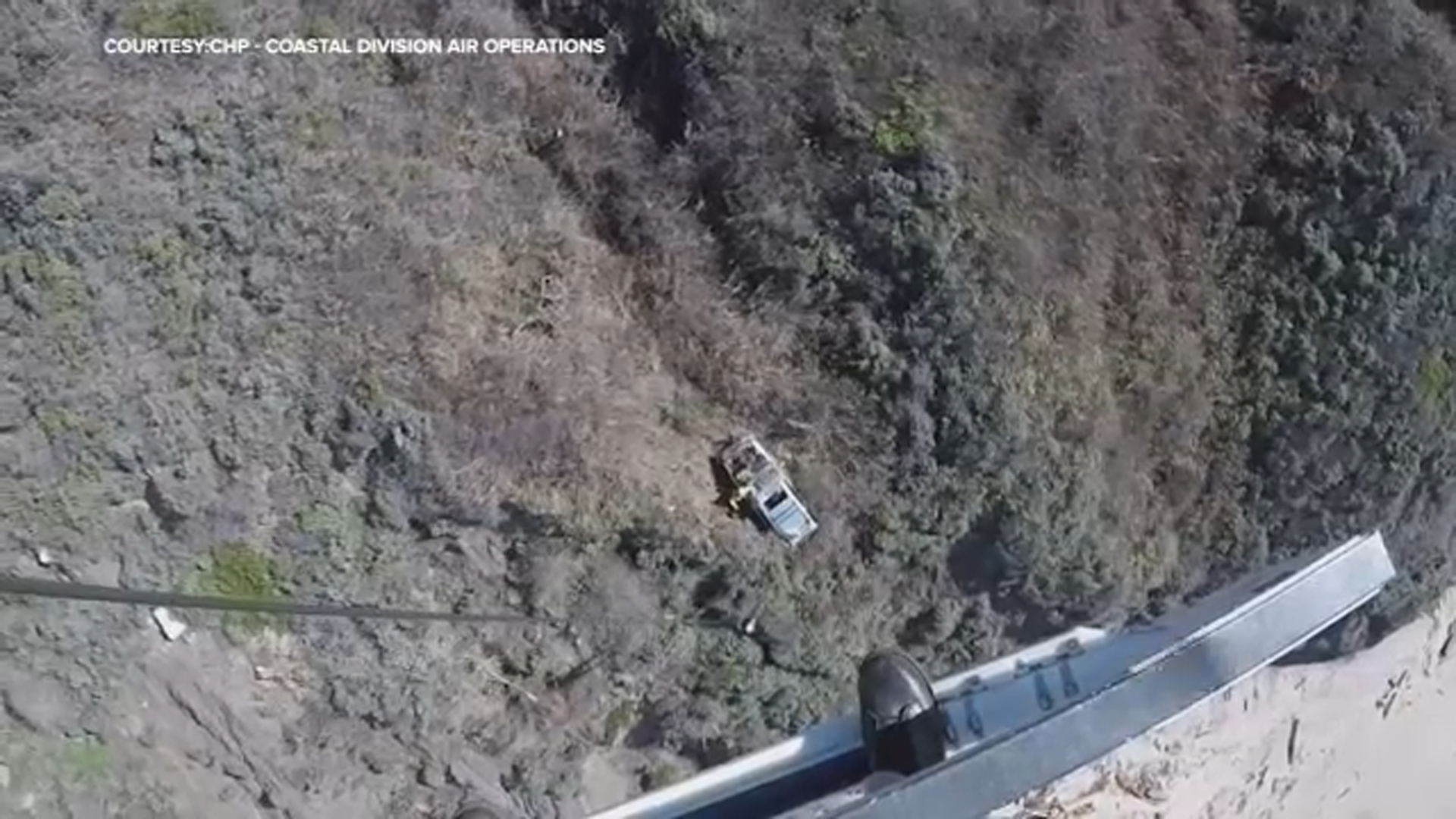 Man rescued after driving off cliff near Big Sur