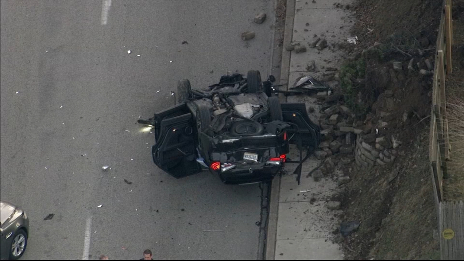 2 people removed from overturned car after police pursuit, crash in ...