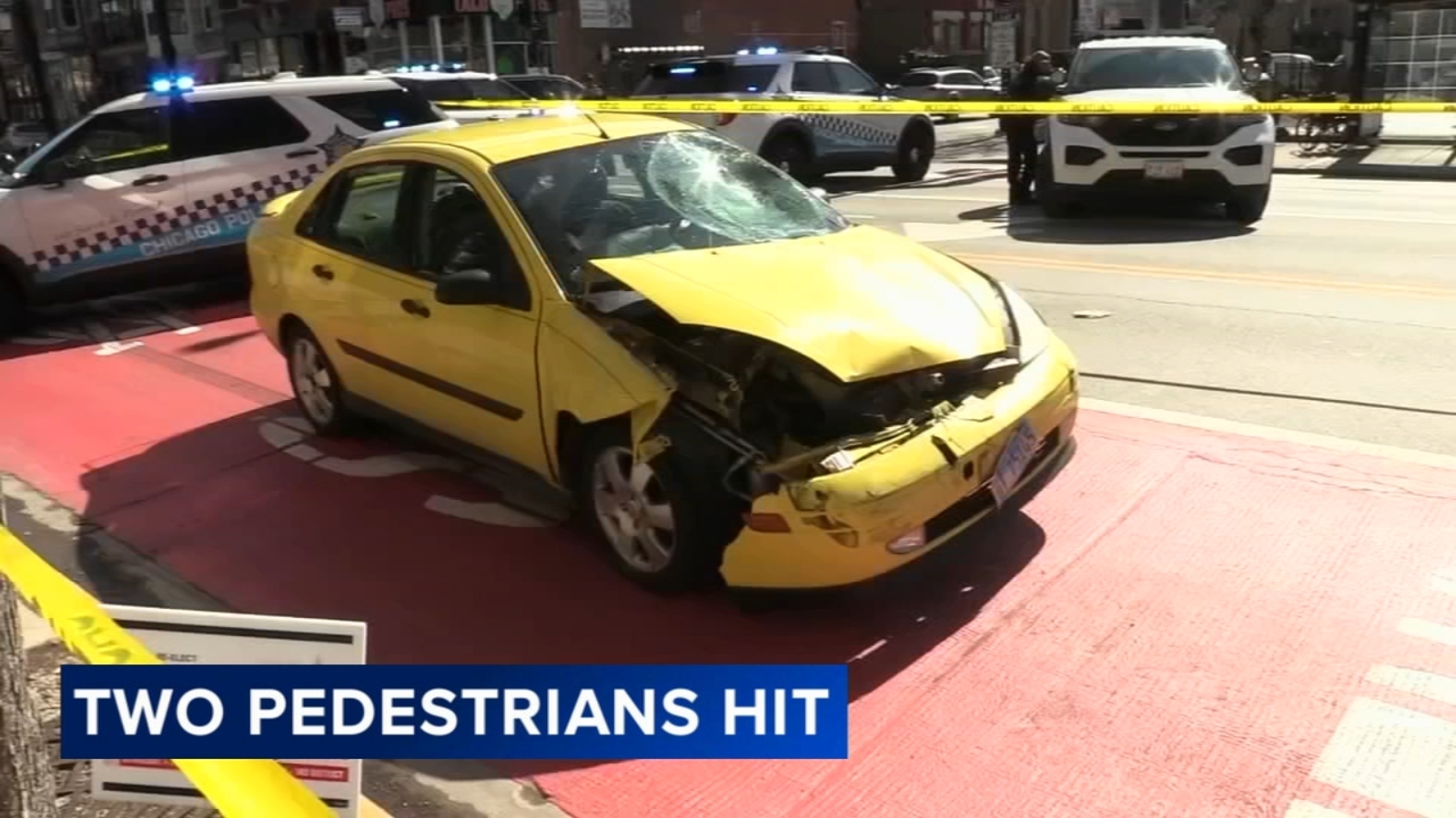 Pedestrian hit by car 2 seriously injured after driver runs red light, causing car crash at