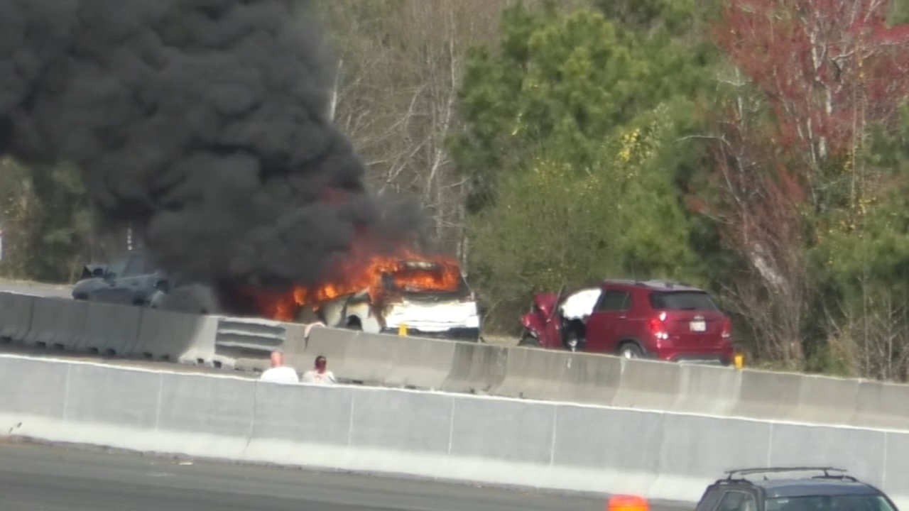 Multiple people injured in eight vehicle crash in Cumberland County