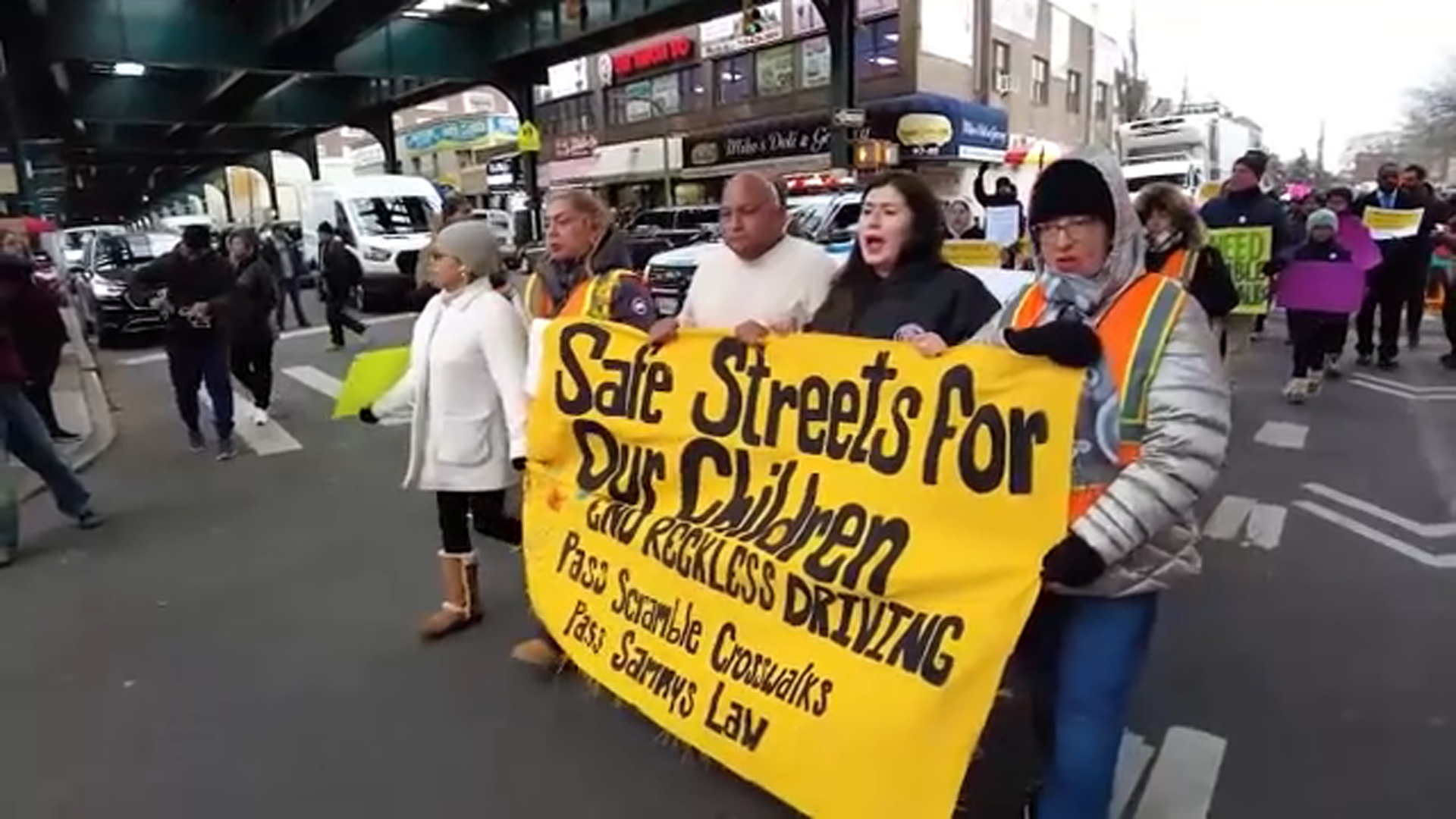 Parents, families take a stand against speeding cars in Queens