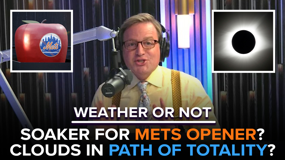 Soaker for Mets home opener? Clouds in the path of totality?