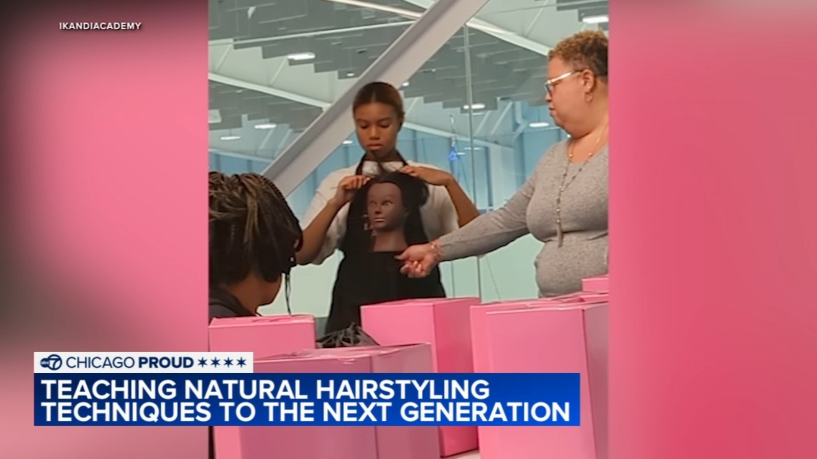 Ikandi Hair Studio in Evanston teaches young Black girls techniques