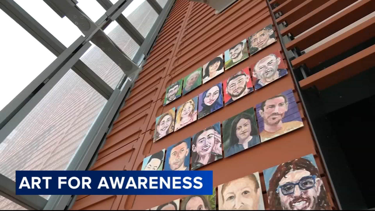 Philadelphia artists paint 200+ portraits of Israeli hostages as part of museum installation