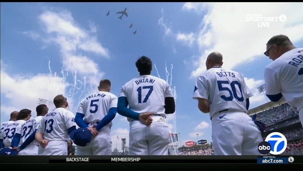 Dodgers win home opener, Ohtani delivers at bat