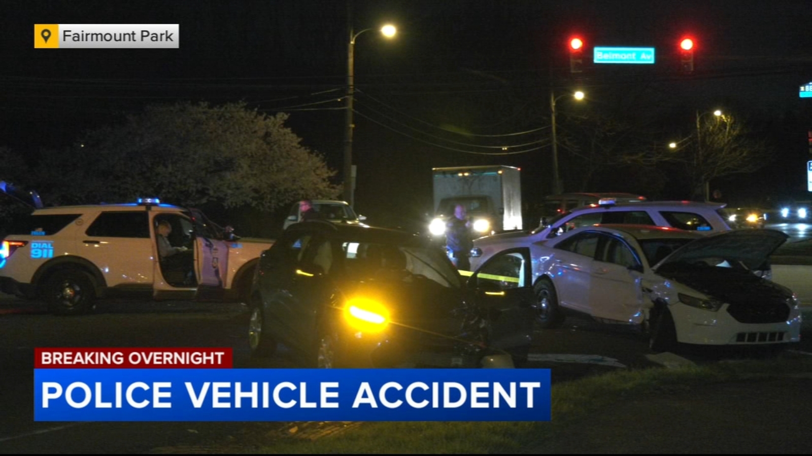 Philadelphia Police Two officers are hospitalized after crash in