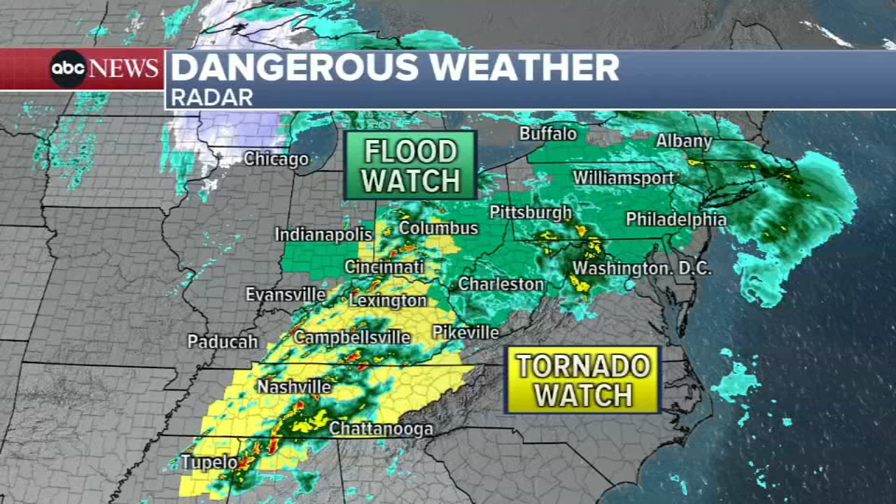 Severe thunderstorms brings damaging winds and a threat of dangerous tornadoes to the Ohio Valley