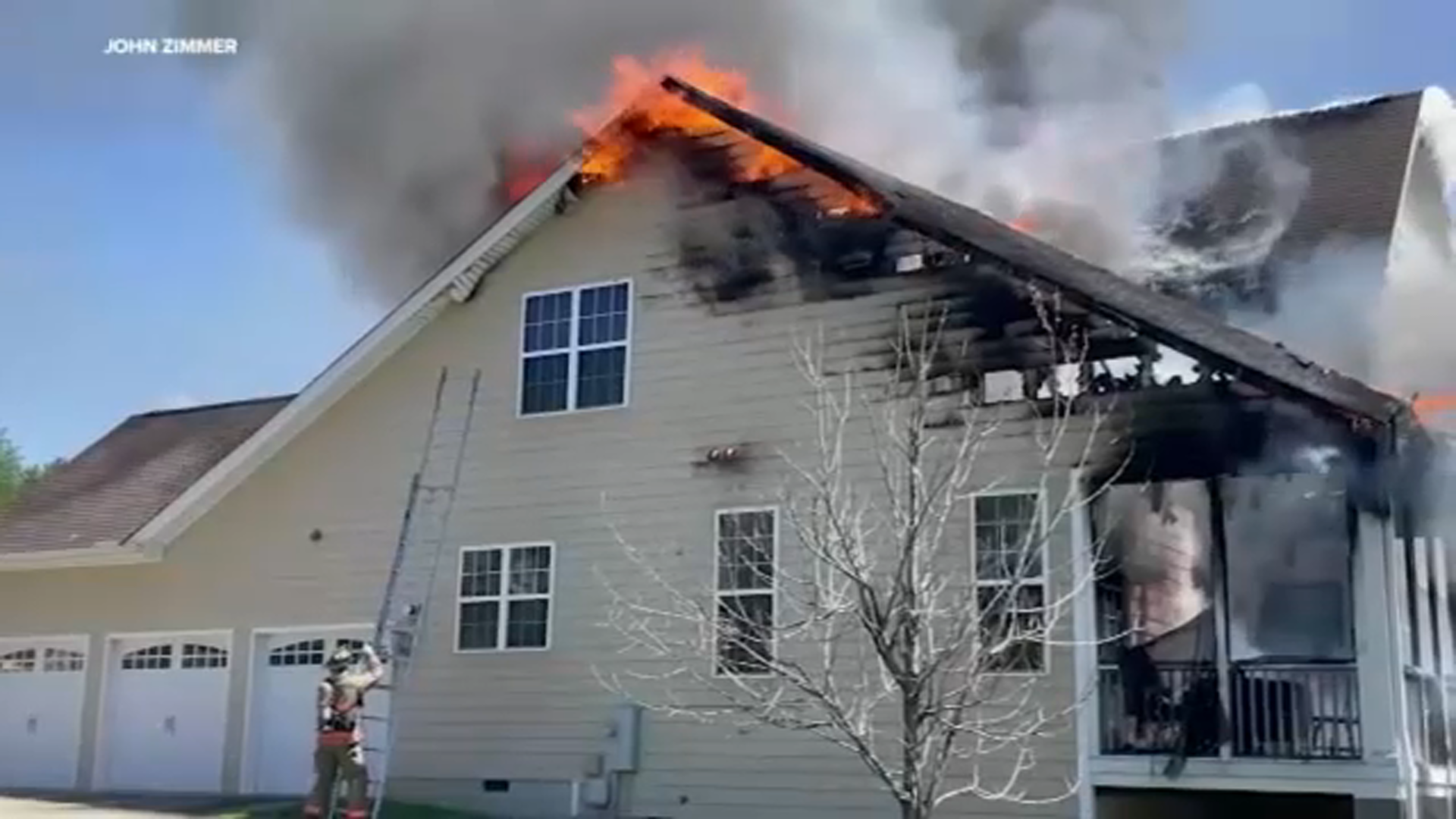 Fire destroys home in Durham County; injures 1 firefighter