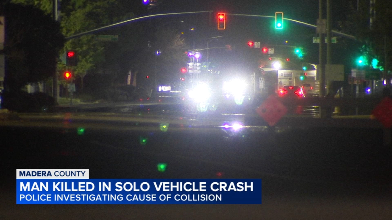 Man killed in solo vehicle crash in Madera