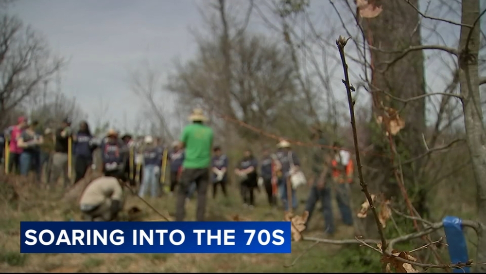 Volunteers take advantage of nice weather to plant trees
