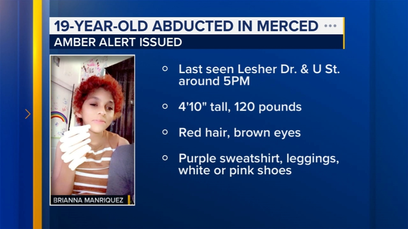 Amber Alert issued after 19-year-old woman abducted in Merced, CHP says