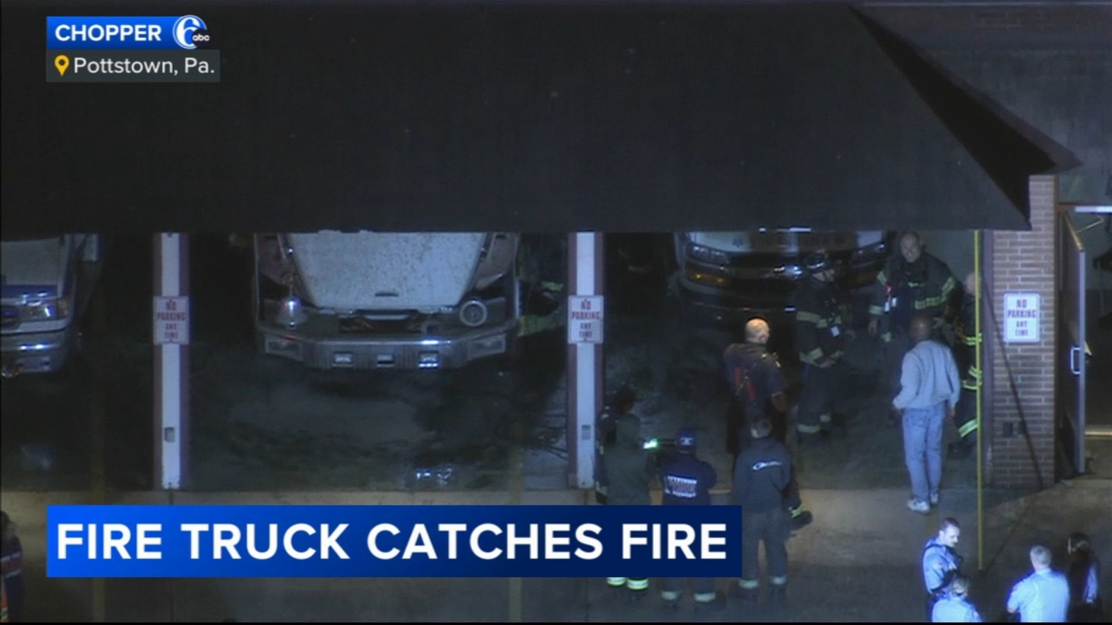 Fire truck catches fire inside Goodwill Fire Company fire station in